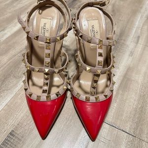 Valentino Garavani rockstud red heels